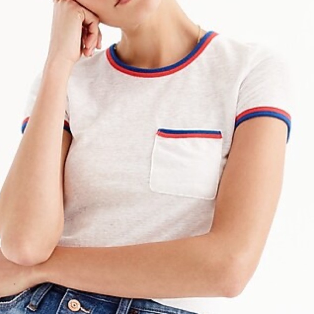 Jcrew Contrast Slub Cotton Ringer T-shirt